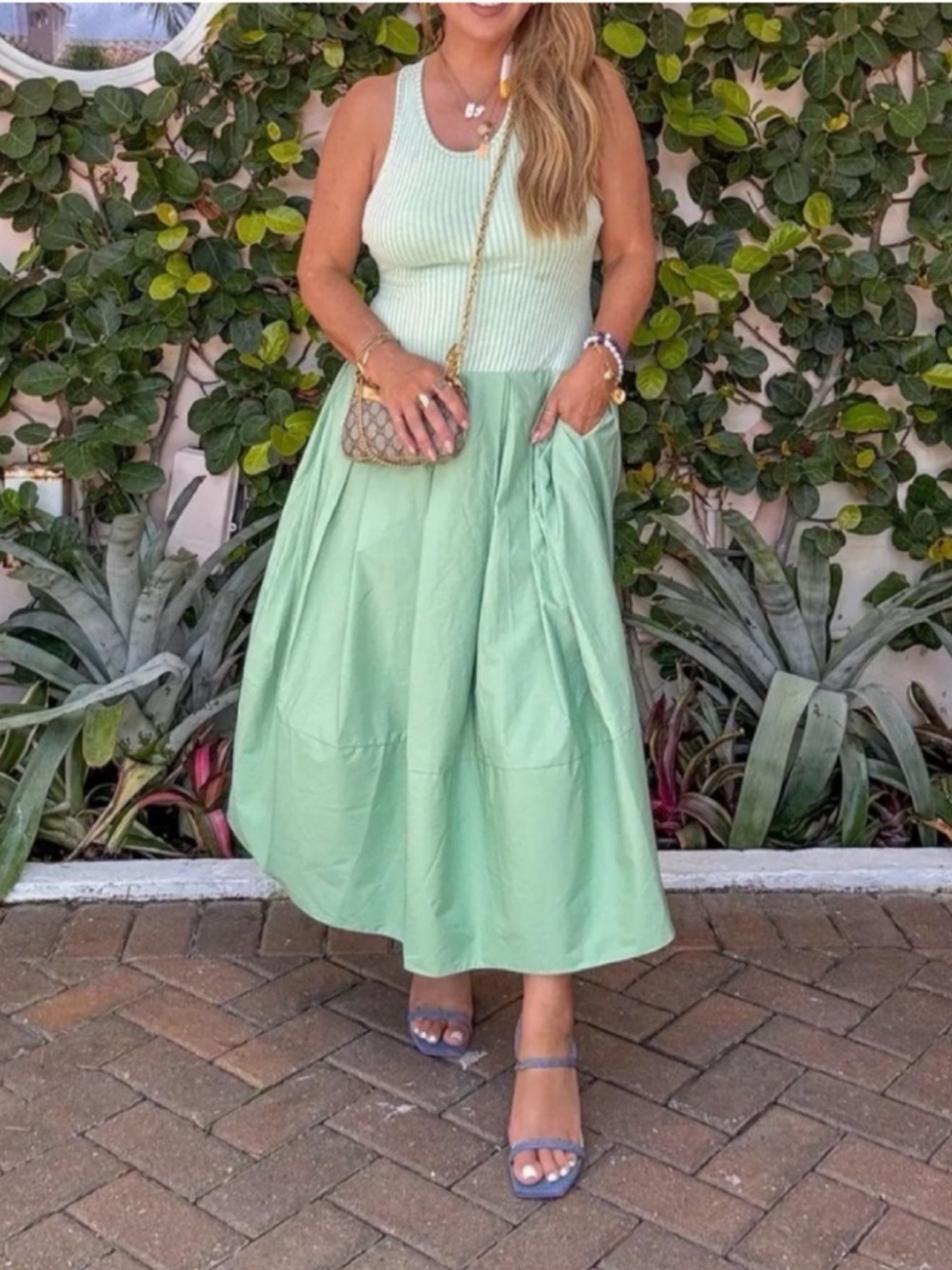 FREE PEOPLE Mint Ribbed Razor Back Pear Shape Sun Dress! 👗 - Picture 9 of 16